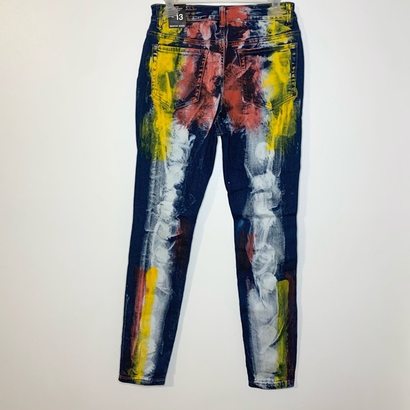 Redfox High Rise Destroyed Painted Skinny Jeans 13 - Picture 3 of 13